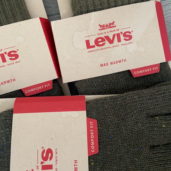 Levi's mens glove winter wear snow Donegal Glove With Leather Patch Olive green - Picture 8 of 14